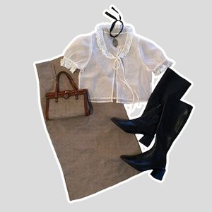 Zara woven houndstooth pencil academia midi skirt